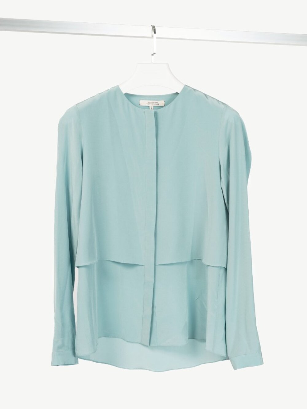 Dorothee Schumacher Blue Silk Crepe de Chine Layered Blouse